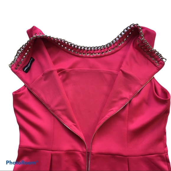 KARL LAGERFELD Hot Pink Knit Sleeveless Dress, 14 - Picture 7 of 13